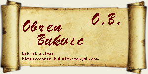Obren Bukvić vizit kartica